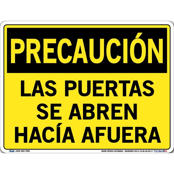 Vinyl Label Sign, 9-1/2" Height, 12-1/2" Width, Vinyl Label, Rectangle, Spanish